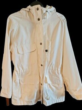 Eddie Bauer Ladies Cream Hooded Utility Jacket